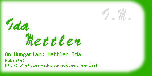 ida mettler business card